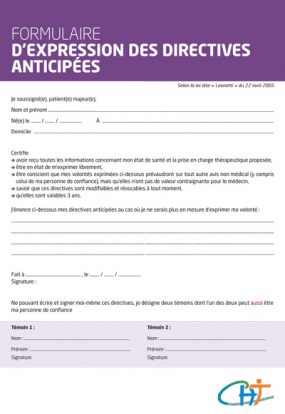 FORMULAIRE-DES-DIRECTIVES-ANTICIPEES-2017 - Centre Hospitalier